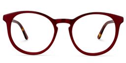 Donnelly Round Dark Red Glasses0