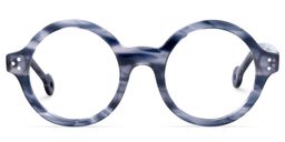 Faithe Round Blue-Gray Glasses0