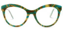 Mileva Cateye Green-Floral Glasses0