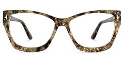 Quiroz Geometric Brown Glasses0
