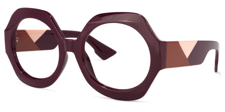 Geoffrey Geometric Dark-Red Glasses