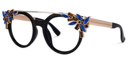 Fatima Round Black Glasses1