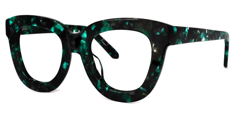 Mercado Cateye Green-Floral Glasses