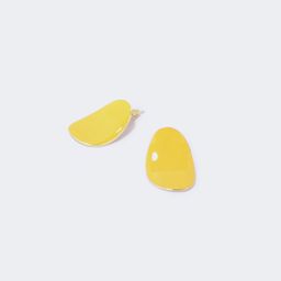 Stylish Nail Shape Yellow Earrings0