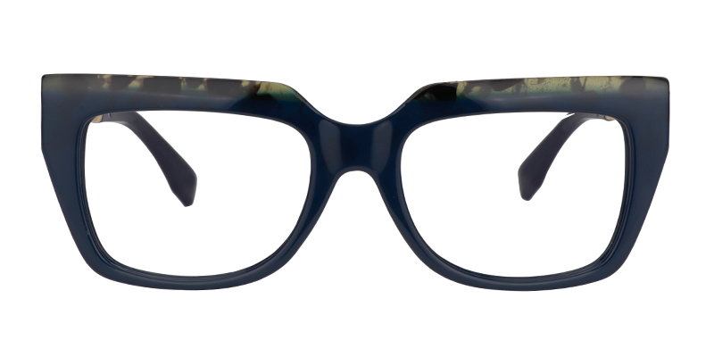 Rectangle Dark Blue Glasses | Zeelool Prescription Glasses0