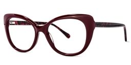 Fannie Cateye Dark-Red Glasses2