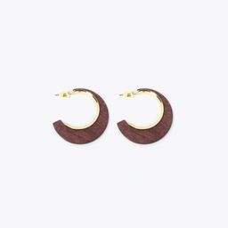 Vintage Brown Wood Earrings0