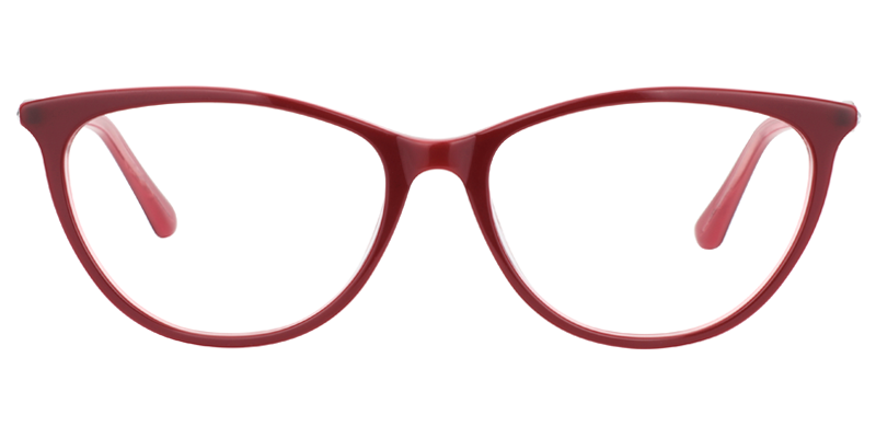 Oval Red Glasses | Zeelool Eyeglasses0