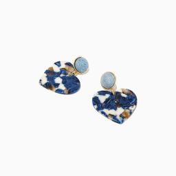 Stylish Heart Shape Blue Earrings0