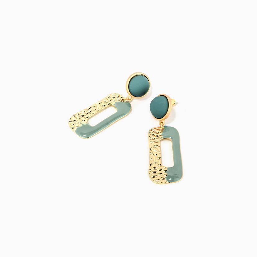 Stylish Arch Green Earrings
