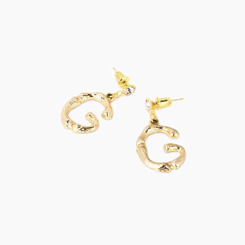 Stylish Letter G Shape Gold Earrings