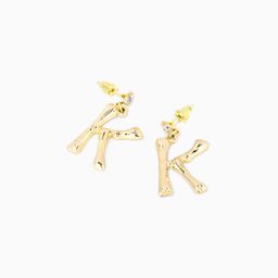 Stylish Letter K Gold Earrings0