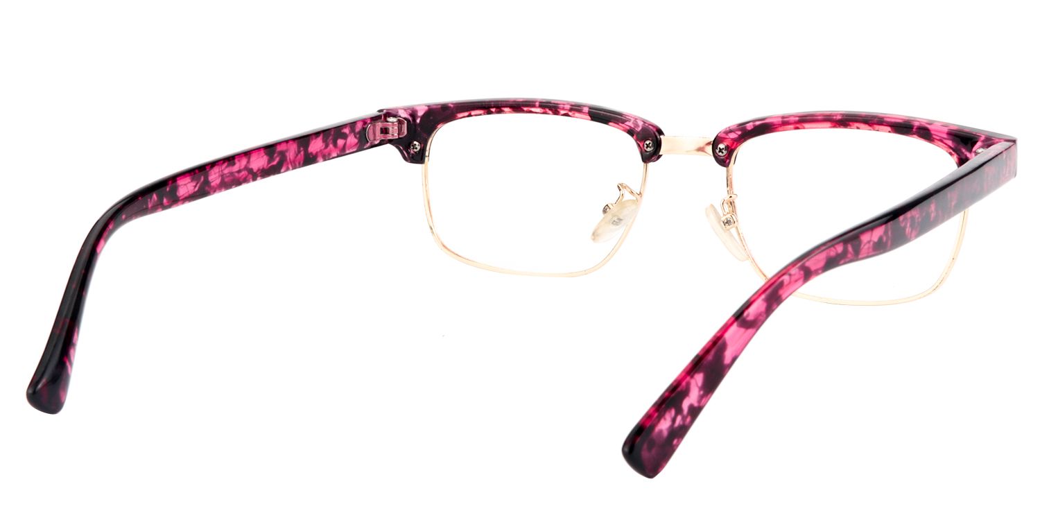Rectangle Red/Pink Glasses | Zeelool Glasses5