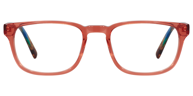 Rectangle Living Coral Glasses | Zeelool Eyeglasses0