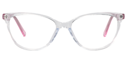 Norma Oval Clear&Pink Glasses0