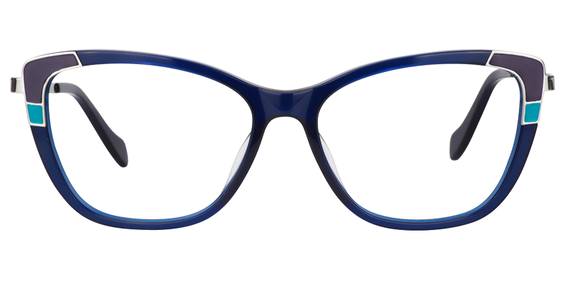Rectangle Dark Blue Glasses | Zeelool Prescription Glasses0