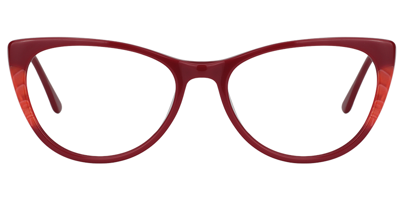 Oval Red Glasses | Zeelool Eyeglass Frames0