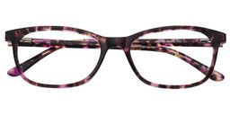 Teresa Rectangle Purple Floral Glasses 1