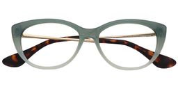 Zenobia Cat Eye Green Glasses1