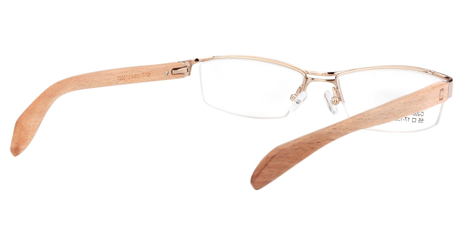 Rectangle Gold Glasses | Zeelool Glasses5