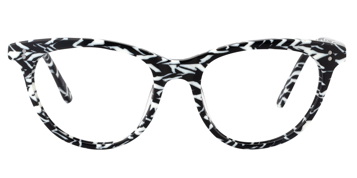 Oval Black-White Glasses | Zeelool Glasses0