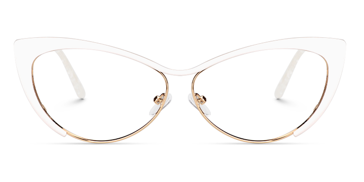 Ellen Cateye White Glasses