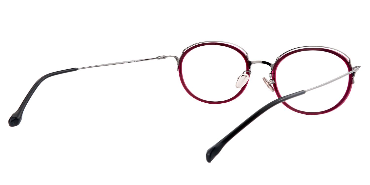 Oval Red Glasses | Zeelool Glasses5