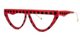 Gyllenhaal Cateye Red Glasses2