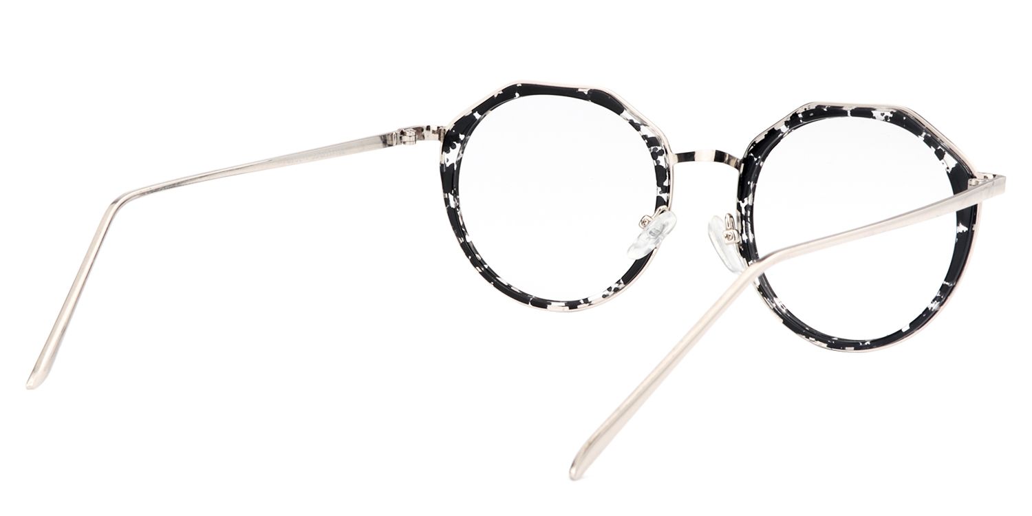 Round Black Clear Glasses | Zeelool Glasses5
