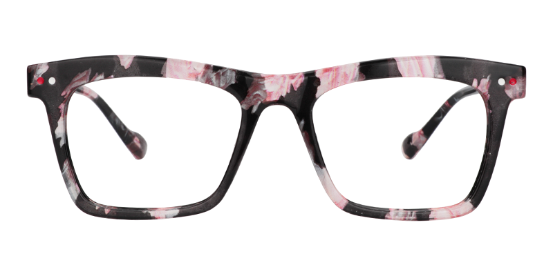 Rectangle Pink-Floral Glasses0