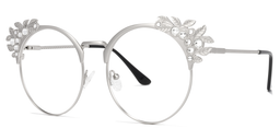 Falecia Cateye Silver Glasses1