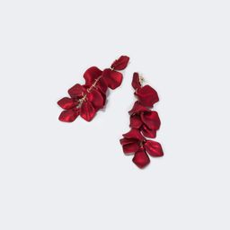 Stylish Exaggerated Rose Petal Red Earrings1