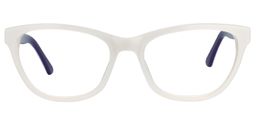 Carina Rectangle White Glasses0