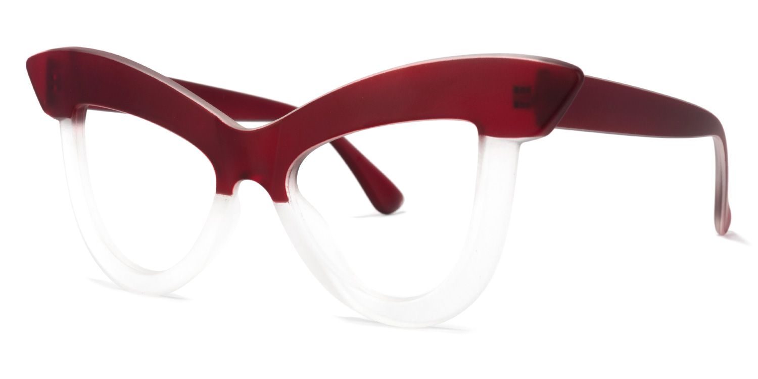 Cat Eye Dark-Red Glasses | Zeelool Glasses1
