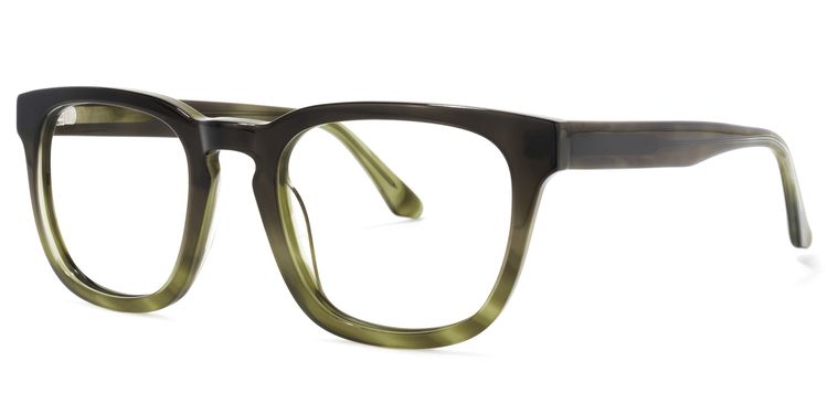 Reese Square Dark-Green Glasses