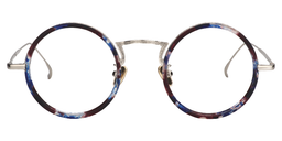 Alisa Round Blue Floral Glasses0