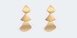 Stylish Glossy Sector shaped Gold Earrings2