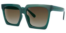 Rosa Square Dark-Green Sunglasses1