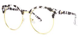 Tatiana Browline White-Black Glasses1