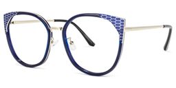 Yvette Cateye Dark-Blue Glasses1