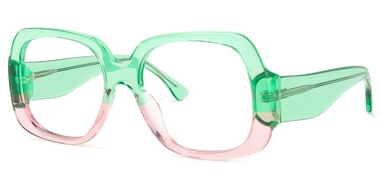 Erkrath Square Green-Pink Glasses