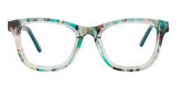 Henna Rectangle Green Floral Glasses0
