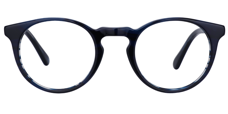 Round Dark Blue Glasses | Zeelool Eyeglasses Online0