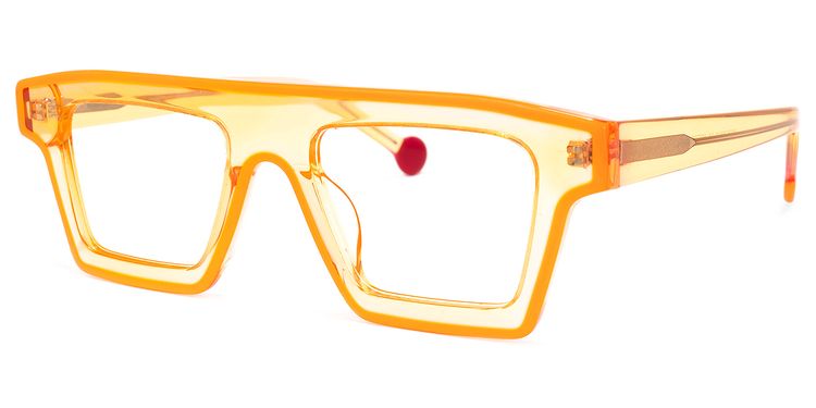 Gerri Square Orange Glasses