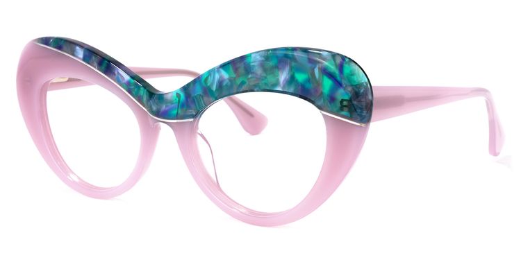 Bellamy Cateye Pink-Green Glasses