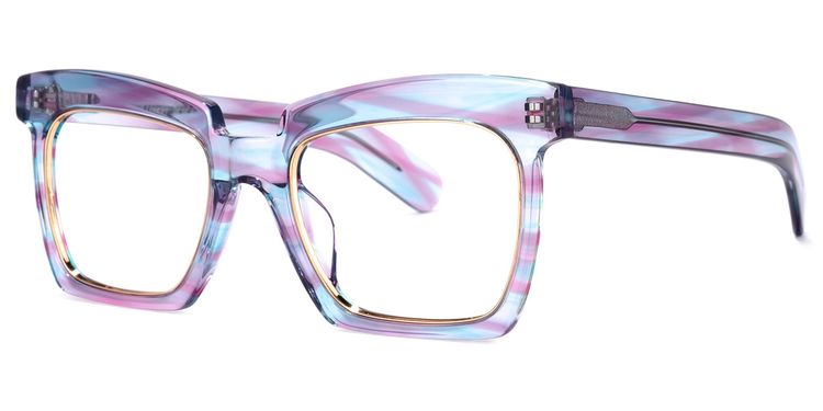 Corrales Square Purple-Blue Glasses