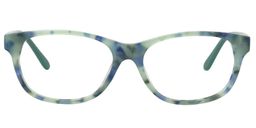 Almond Rectangle Green Floral Glasses0