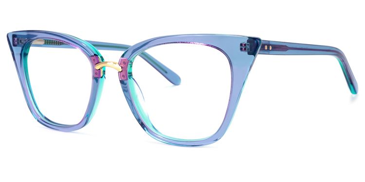 Martha Cat Eye Light-Blue Glasses