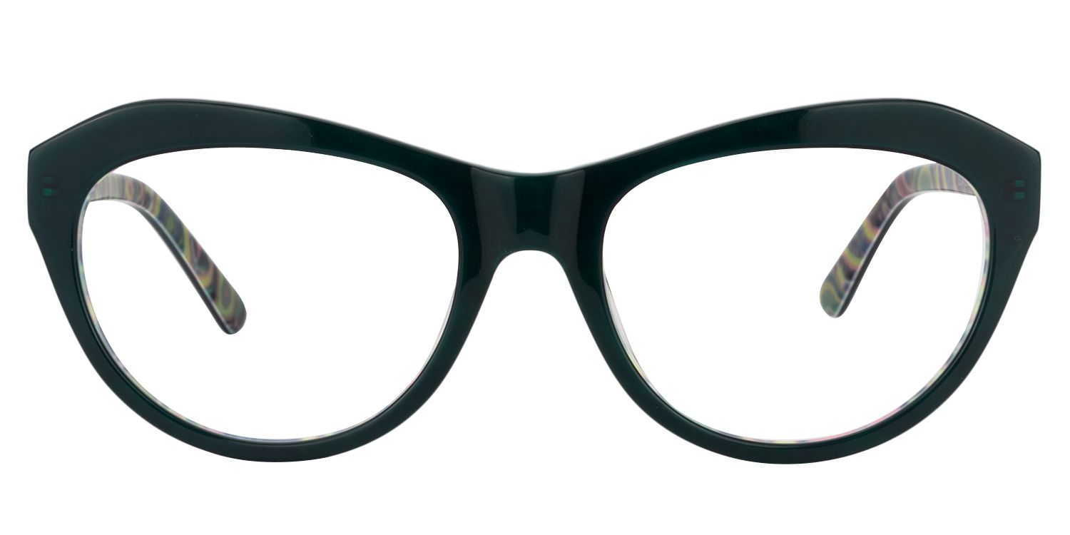 Browline Dark Green Glasses | Zeelool Glasses0