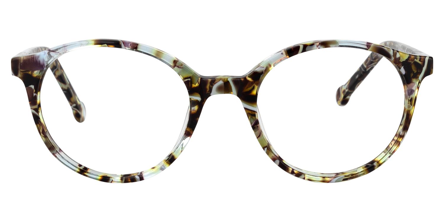 Round Brown Pattern Glasses | Zeelool Glasses0